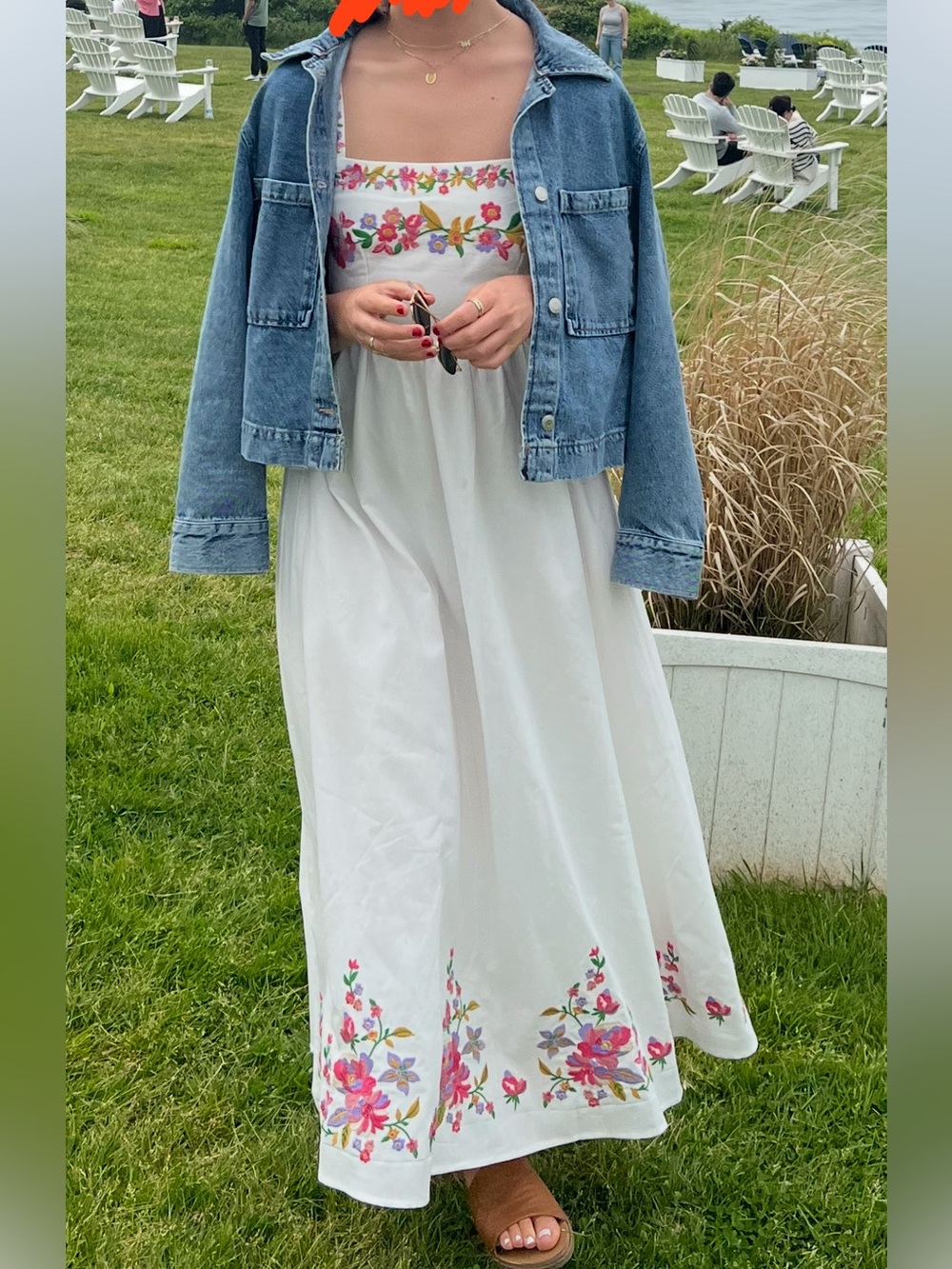 White floral maxi dress